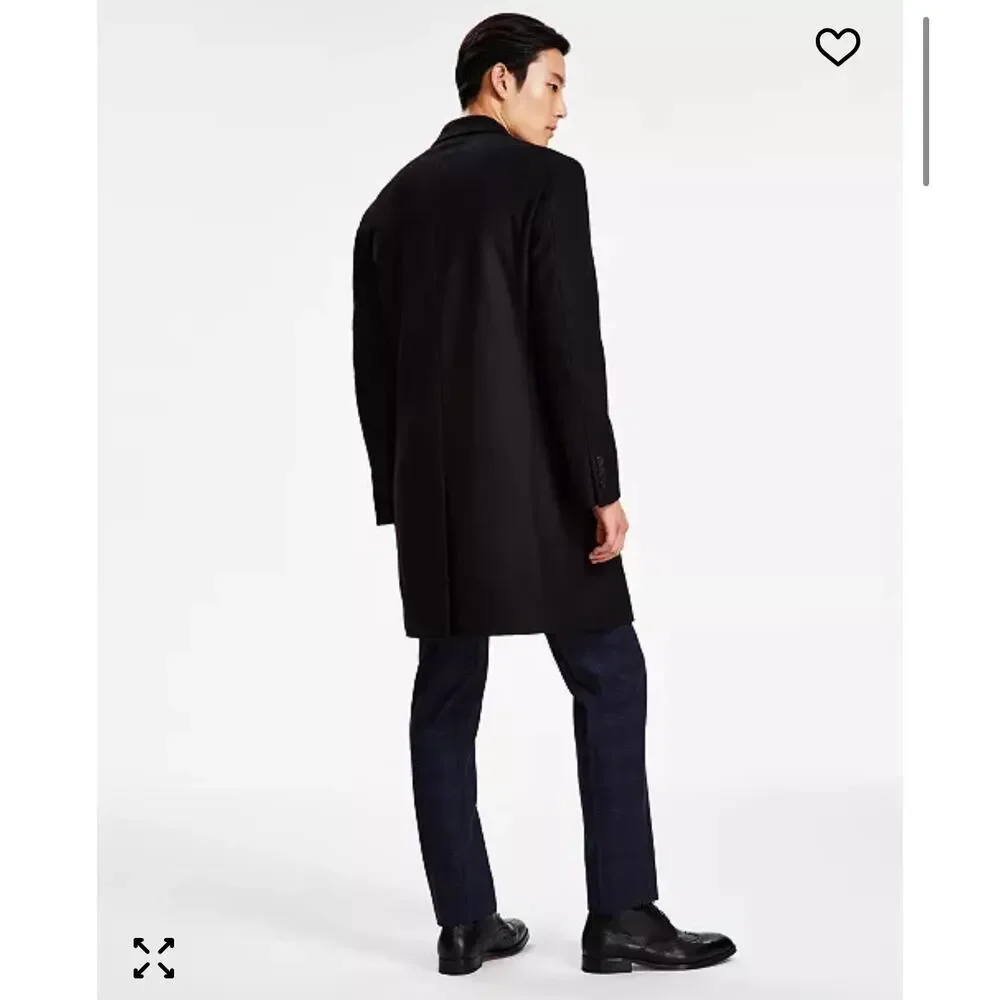 Michael Kors Classic Fit Luxury Wool Cashmere Blend Overcoats Black 48R NWT